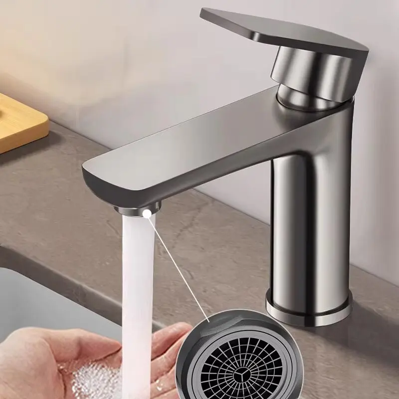 Bathroom Faucet Hot And Cold Water Stainless Steel Faucet Bathroom Sink Faucets Accessories Washbasin Mixer Fixture Home