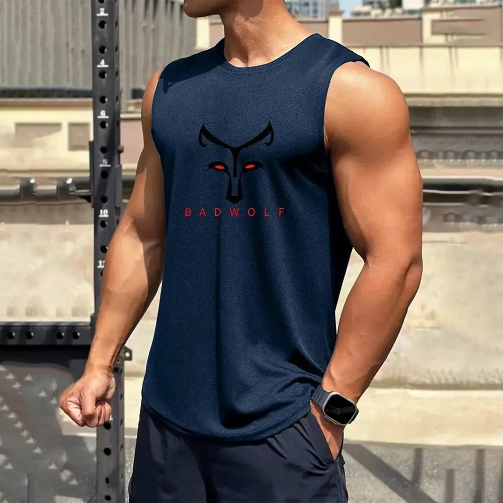 Summer Men's Fitness Vest Sleeveless T-shirt Breathable Fashion T-shirt Casual Outdoor Sports Vest Street Sleeveless Vest