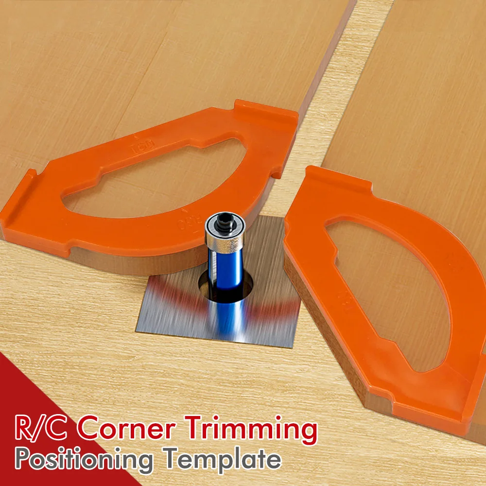 4Pcs/Set Woodworking Trimming Machine Round Corner Template Straight Bevel R/C Corner Trimming Positioning Flip Template Tools