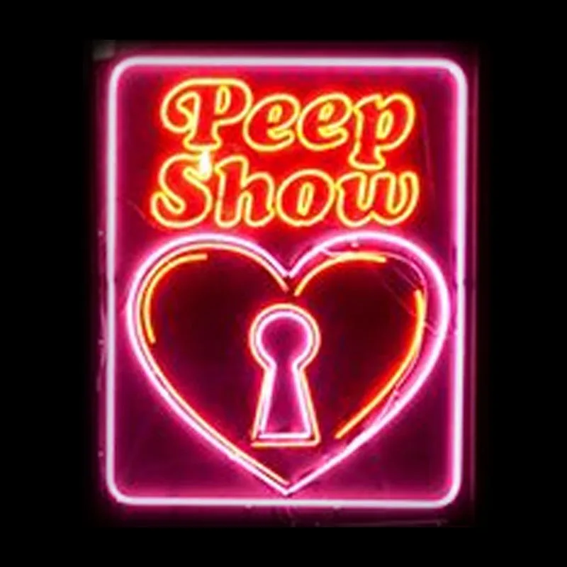 Peep Show Adult Room Glass Neon Sign Sexy Club Restaurant Advertise Hotel Man Cave Room Decor Handmade Artwork Visual Wall Lamp