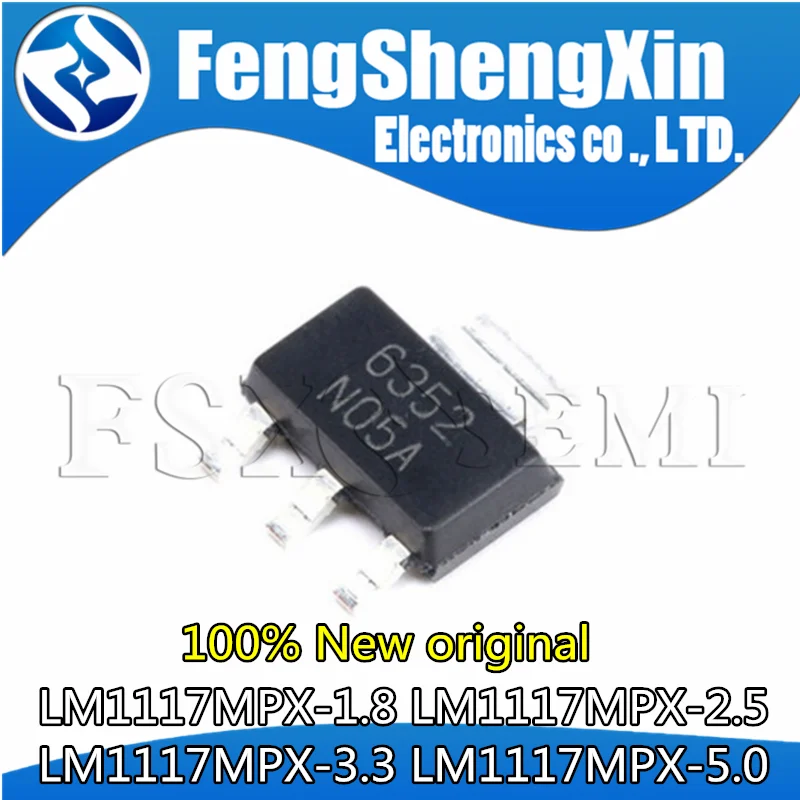 

10pcs LM1117MPX-1.8 LM1117MPX-2.5 LM1117MPX-3.3 LM1117MPX-5.0 N12A N13A N05A N06A SOT-223