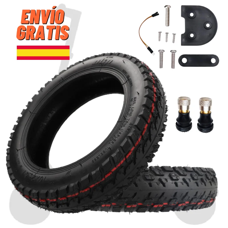 ✅Kit 10 Pulgadas M365 Tubeless Offroad Todo Terreno Patinete Xiaomi Pro 2 / 1S / Essential/ Mi Scooter 3 Lite / Cecotec Bongo Serie A / Smartgyro Ziro / Z-Pro / Z-one / Baggio - Ruedas, Cubiertas, Neumáticos 10x2-6.1