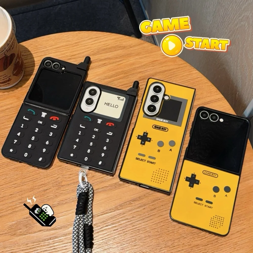 Korea INS Simple Phone Case With Wrist Strap for Samsung Galaxy Z Fold 8 7 Fold 6 Fold 5 4 3 Fold 8 Ultra Cover Card Slot Fundas