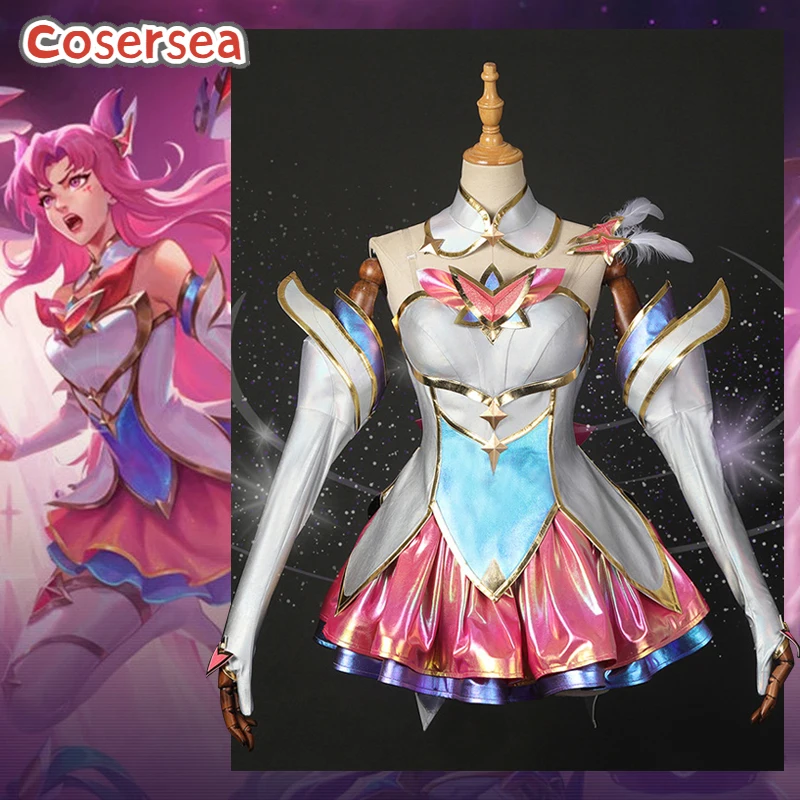 

Костюм для косплея Cosersea Kaisa, костюм LOL Star Guardian Kaisa, лазерный костюм из искусственной кожи, женское платье для ролевых игр на Хэллоуин, униформа, полный комплект