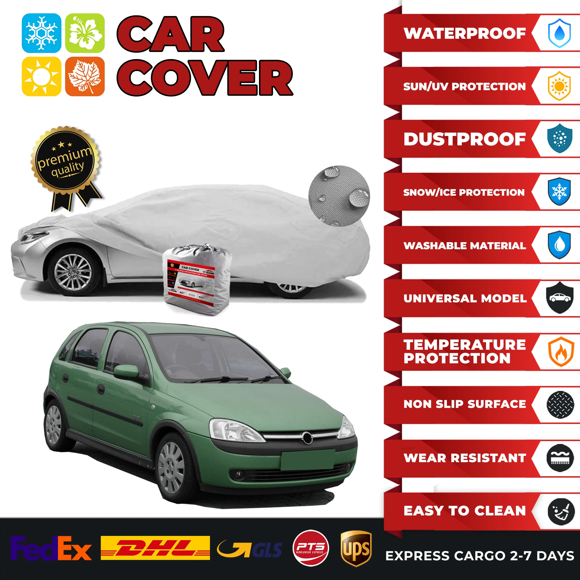 

Автомобильный чехол для Vauxhall Opel Corsa C (98-06), универсальный чехол для автомобиля, для дома и улицы, защита от УФ-лучей и пыли