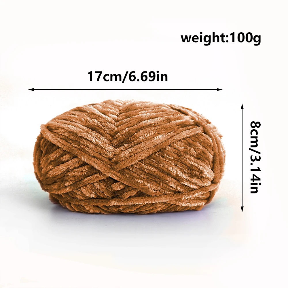 1Pc Hand-Woven Single-Strand Thick Yarn Suitable for DIY Knitting Decorative Pendants, Dolls, Blankets, Bags, Sweaters, Scarves, 100% Polyester Yarn, 100 Grams