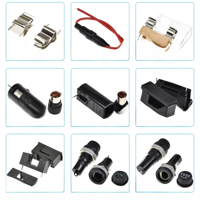 5/10 SZTUK 5X20mm/6X30mm Uchwyt bezpiecznika szklanego z przewodem 5*20 6*30 Gniazdo rurki ubezpieczeniowej Klips i pudełko BLX-A Montaż na PCB — zdjęcie 2