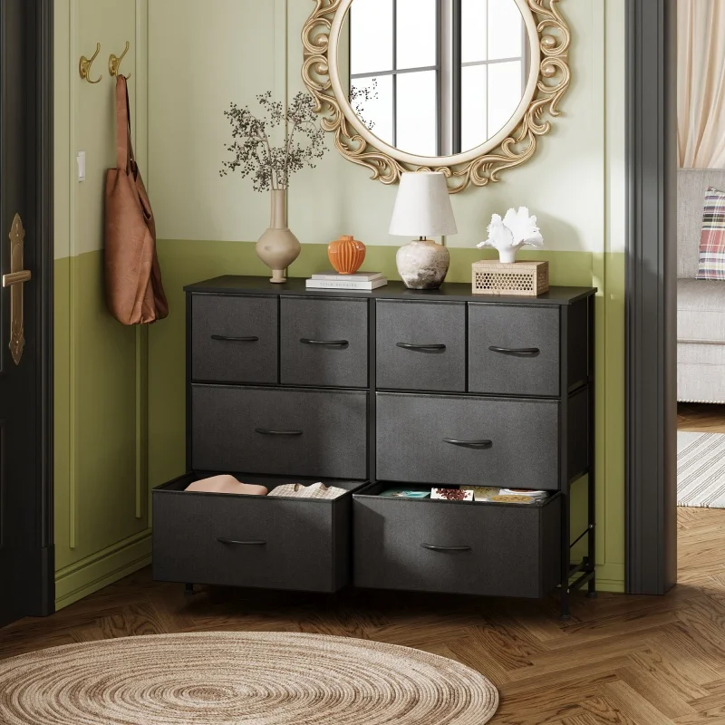 خزانة تخزين قماشية واسعة ذات 8 أدراج من GALAXHERO مع أدراج عميقة لمنظم خزانة غرفة النوم وغرفة المعيشة