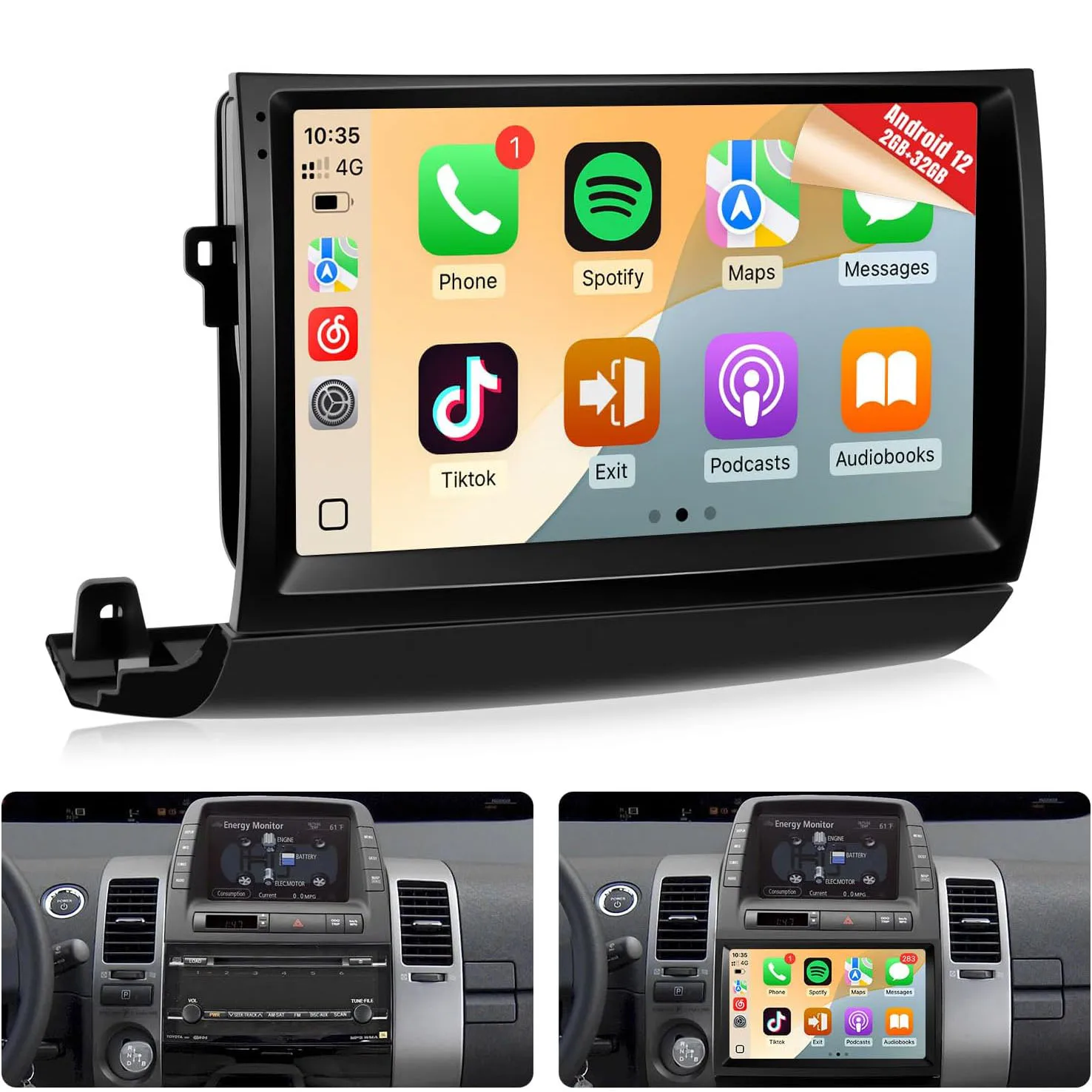 

8-ядерная автомагнитола на Android 12 для Toyota Prius (Fit-J.B.L) 2004-2009 годов, 9-дюймовый IPS сенсорный экран для Prius w