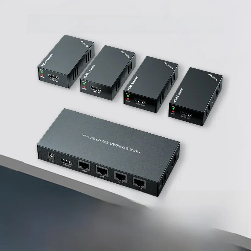 1X4 Hdmi Extender Splitter 1080P Over Cat5e/Cat6 Ethernetkabel Met Uitloop-Tot 50M/165Ft-Redbeheer 1920*1080 @ 60Hz - afbeelding 2