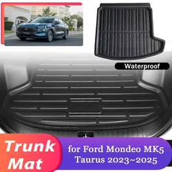 Car Trunk Mat for Ford Mondeo MK5 Taurus 2023~2025 2024 EVA Rear Luggage Waterproof Cargo Rug Pad Liner Cover Carpet Accessories