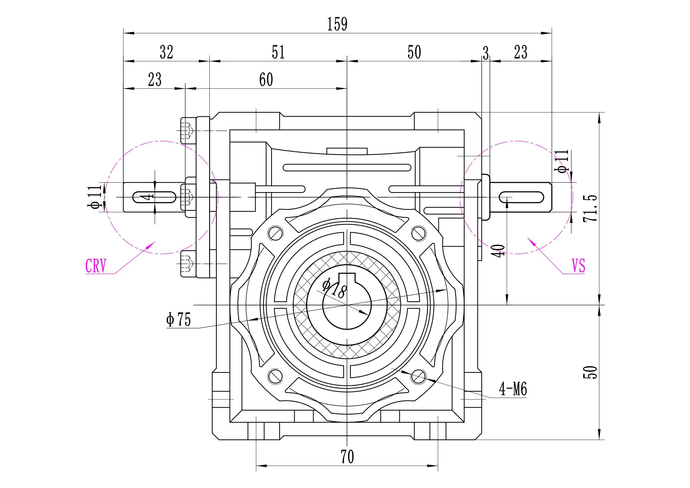 CHENYUE Worm Gearbox Worm Gear Reducer NMRV-VS40  RV-VS040 Input 11/14/9mm output 18 Free Maintenance- Gearbox Manufacturer