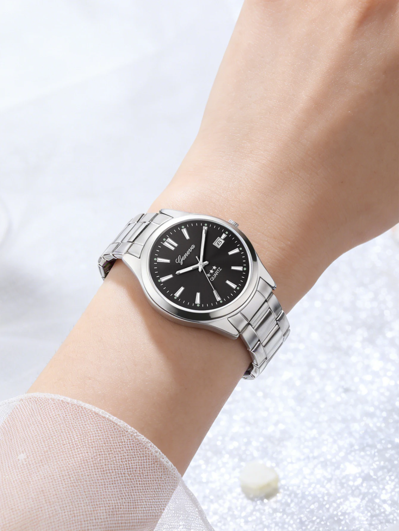 1 Piece of Women's Casual Simple Quartz Watch, with Calendar Function, Analog Display, Round Dial, Perfect for Daily Use, Travel, Business Trips, or as a Gift, Suitable for Giving as a Holiday Gift.