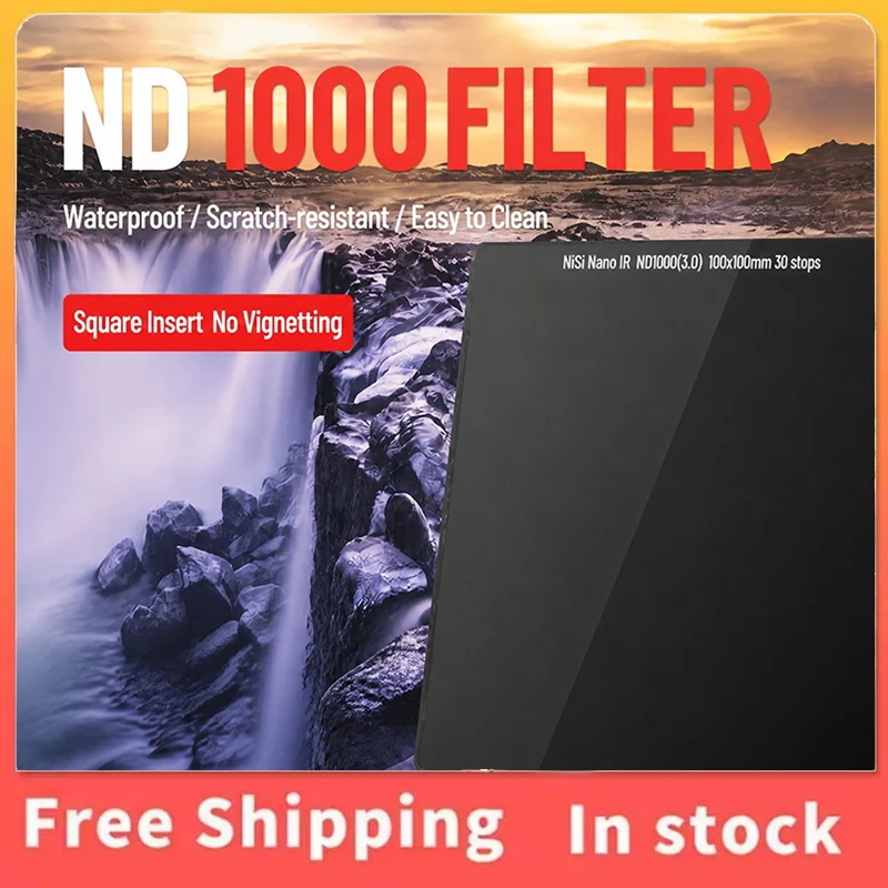 NiSi Square 100mm ND Filter, Neutral Density Insert Filter ND8 ND64 ND1000 for Canon Sony Nikon Camera Lenses