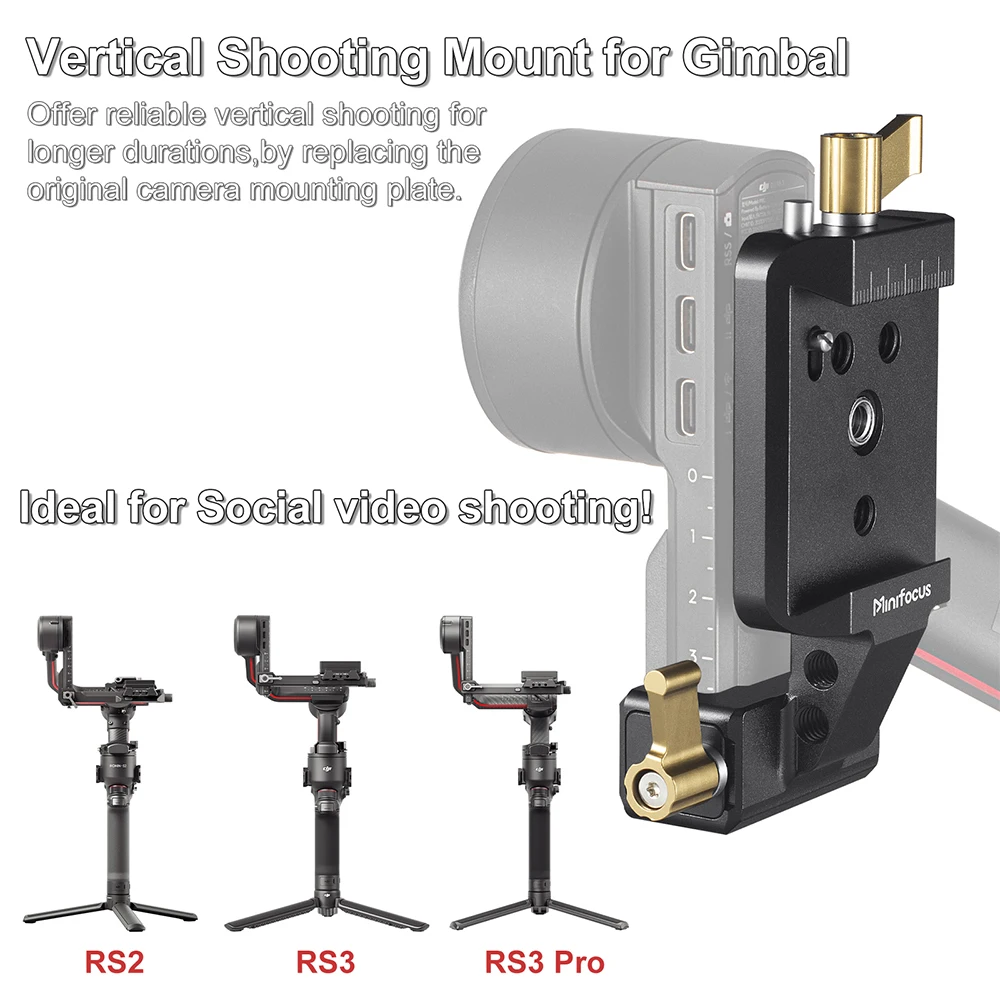 RS Vertical Bracket Camera Mount Vertical Shooting Photography for DJI Ronin RS 2/RS 3/RS3 PRO Gimbal Mounting Clamp Plate