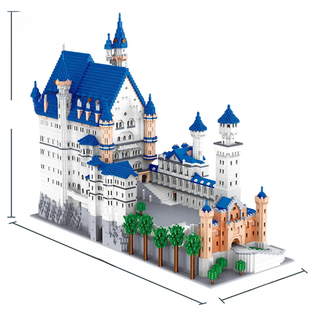 WIST GEBOUWD Enorme Nieuwe Zwaan Steen Kasteel Micro Mini Bakstenen voor Volwassenen Enorme Monteren Architectuur Speelgoed Kits Diamant Bouwstenen - afbeelding 2