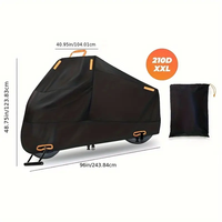 210D Motorcycle Cover - All Season Durable Sunproof Waterproof Dustproof Scooter Cover with Reflective Strip and Locking Holes