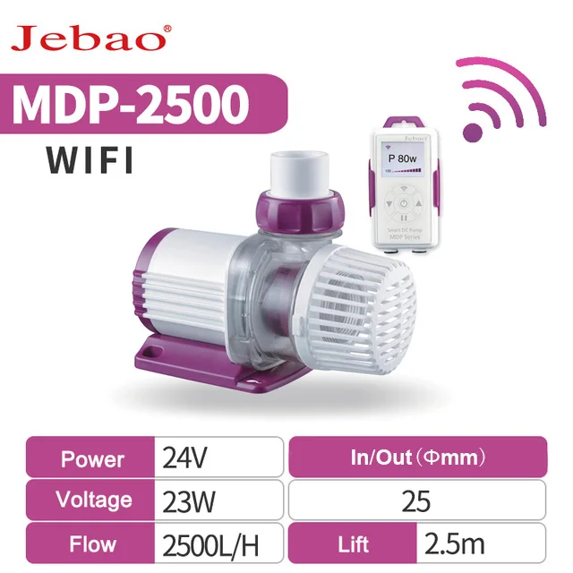 Jebao MDP DCS 2000-20000L/H DC-pomp, waterdispenser, golfmaker, inverter, onderwaterpomp met WiFi voor aquarium.