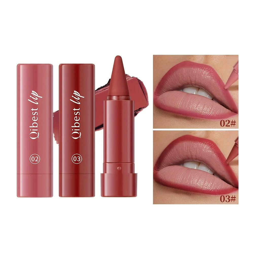 Matita labbra opaca che si applica facilmente, con finitura opaca, matita rossetto twist-up, impermeabile naturale, adatta a tutte le pelli