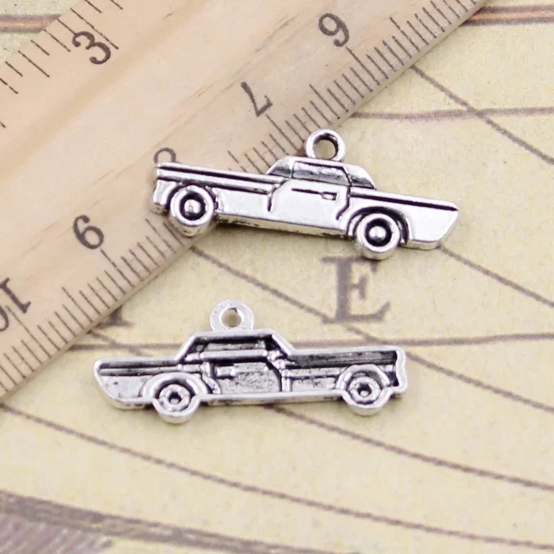 20 sztuk Charms samochód 27x11mm tybetański srebrny kolor zawieszki antyczne tworzenia biżuterii DIY Handmade Craft — zdjęcie 2