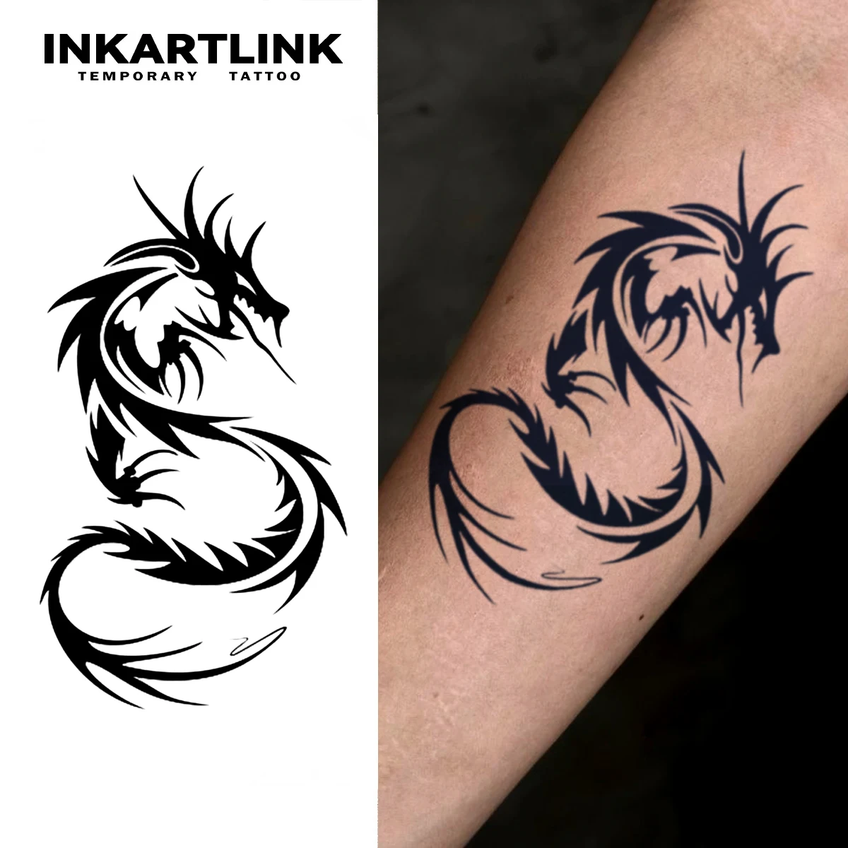 Dragon Print Temporary Tattoo,Lasts To 15 Days New Technology Magic Waterproof Semi Permanent Sticker