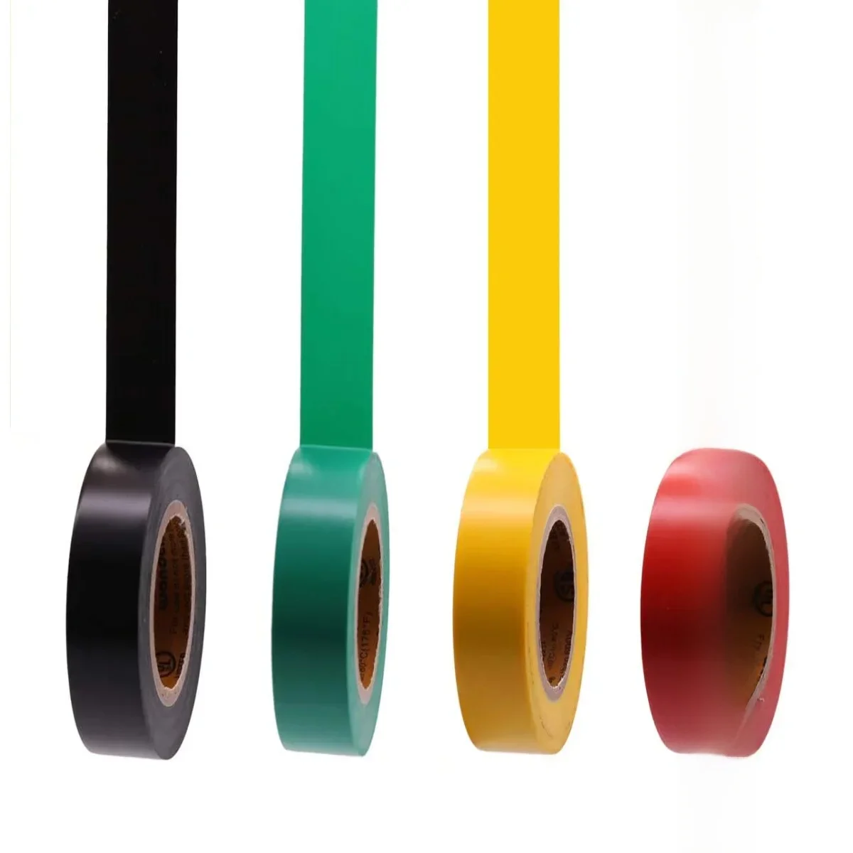 Ruban électrique de couleur en PVC, résistant à l'usure, ignifuge, sans plomb, isolant, étanche, pour électricien, blanc, noir, rouge, bleu, vert