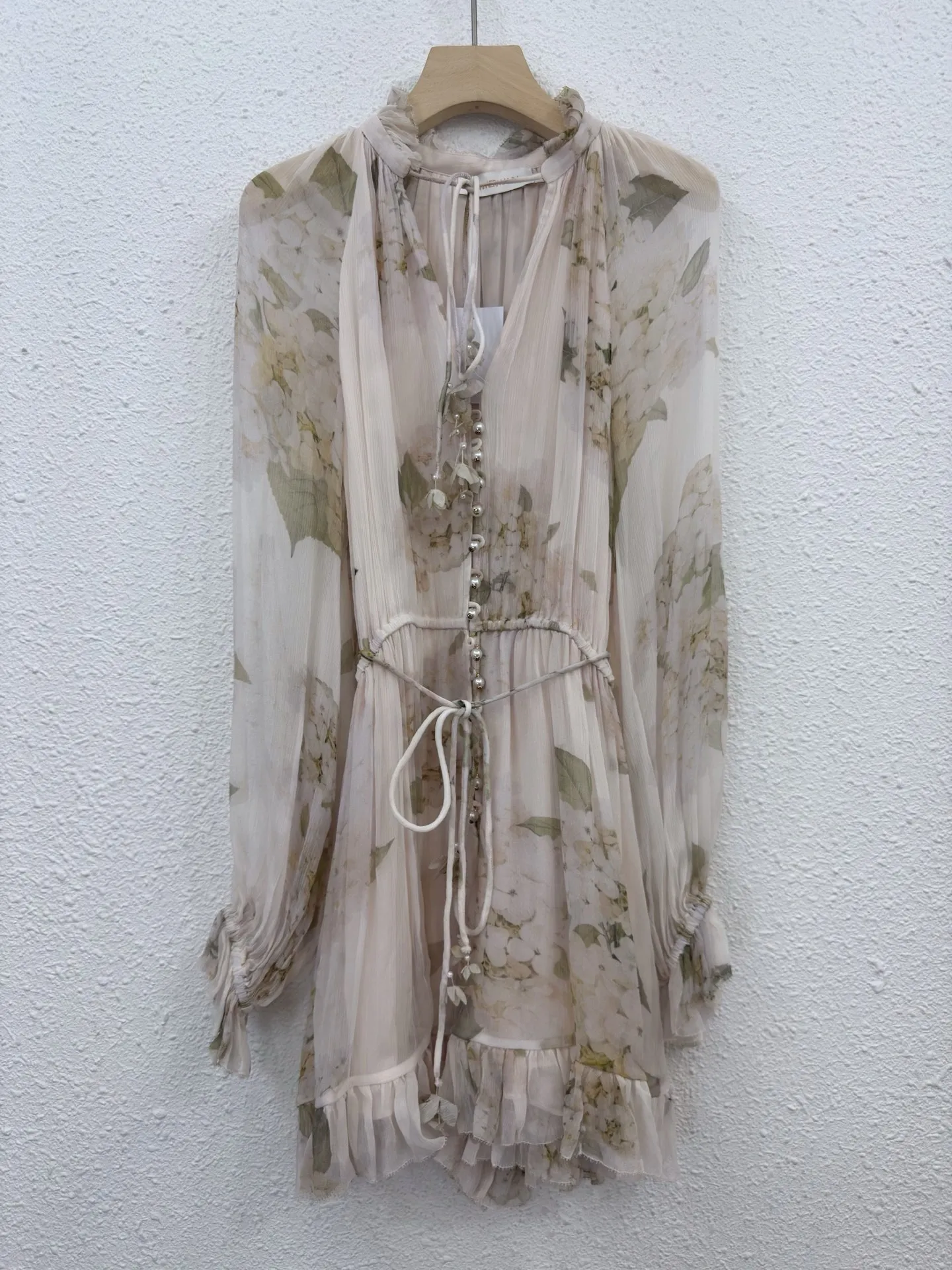 

Women New V-Neck Floral Printing Long Sleeve Lace-up Jumpsuits Bohemian Vintage High Quality Spring Summer Chic Elegant Sweet