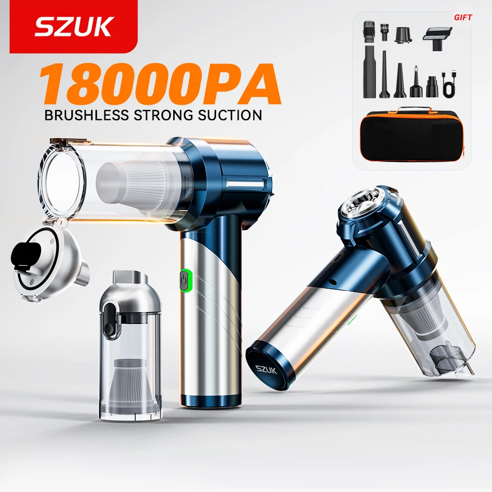 SZUK Foldable Wireless Car Vacuum Cleaner Strong Suction Handheld Cleaning Machine Mini Blower Powerful Portable Vacuum Cleaner