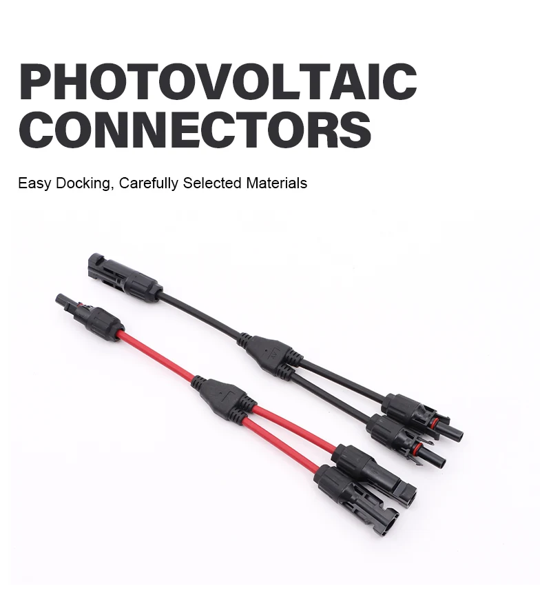 2 in 1 PV Y Zweig Solar Parallel Stecker 4mm2 1000V Solar Kabel Photovoltaik System Stecker auf Buchse Stecker – Detail 5