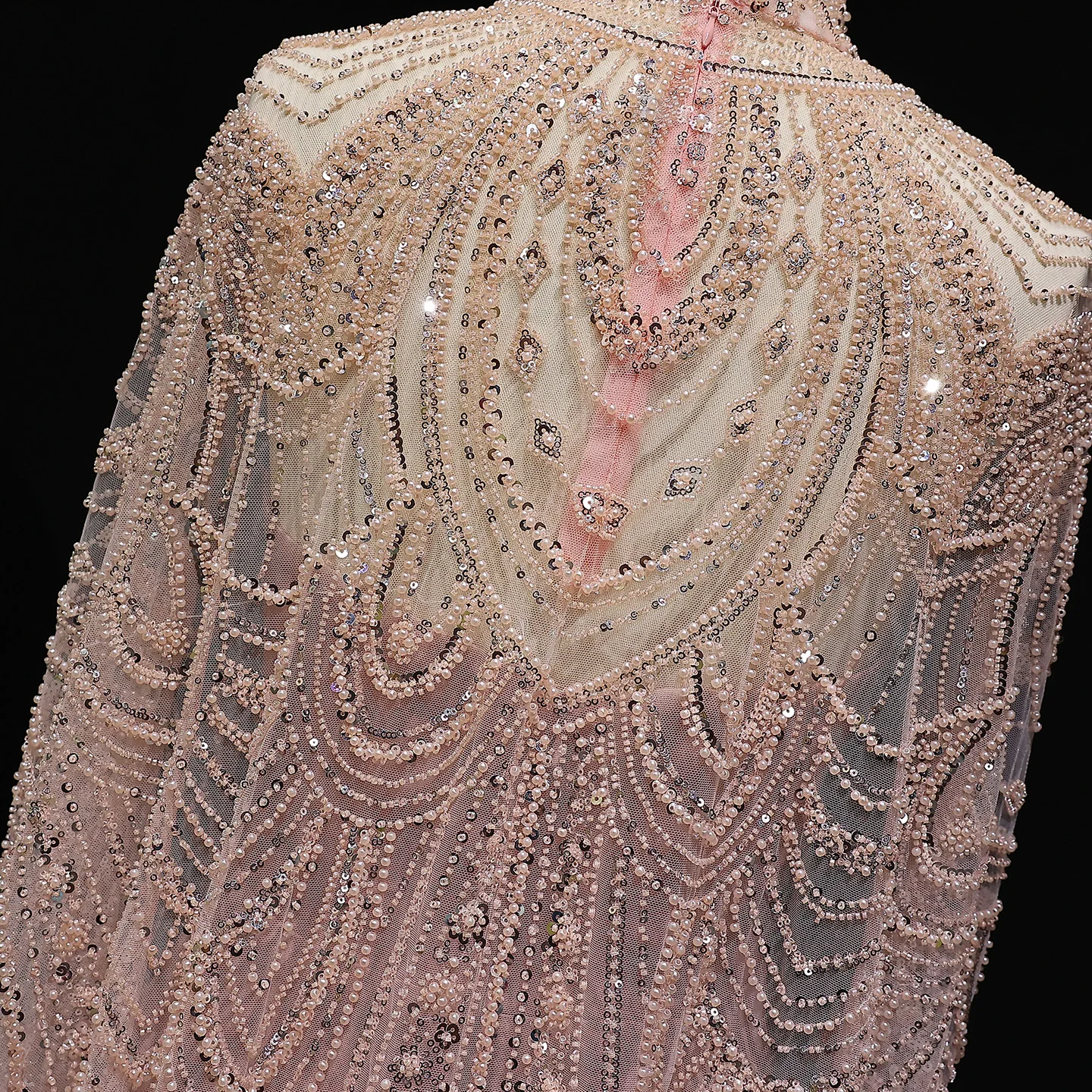 Sharon Said Luxuriöses Perlenbesetztes Dubai Nude Abendkleid für Arabische Frauen Hochzeit Eleganter Kaftan Formelle Partykleider SS780 Maßanfertigung – Detail 27