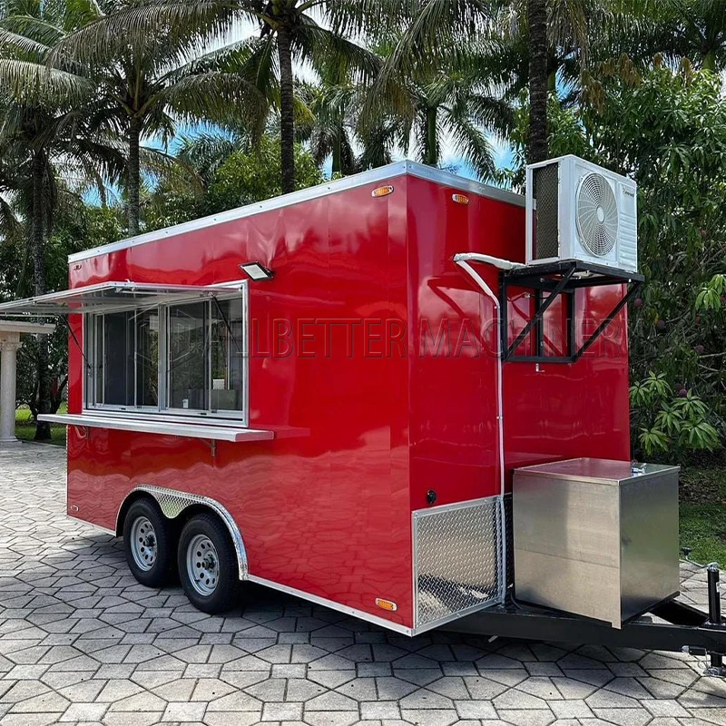 Allbetter Custom Size Street Mobile Kitchen Pizza Concession Trailer Tacos Truck Ice Cream Fast Food Kiosk Bbq Food Truck