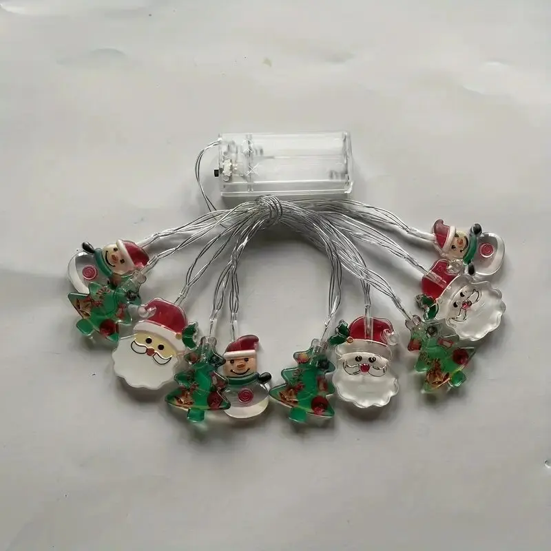 1 قطعة غريب الأطوار 59.06in10LED سانتا كلوز سلسلة أضواء تعمل بالبطارية ، داخلي/خارجي الإضاءة الزخرفية لعيد الميلاد ، المنزل ، الطرف