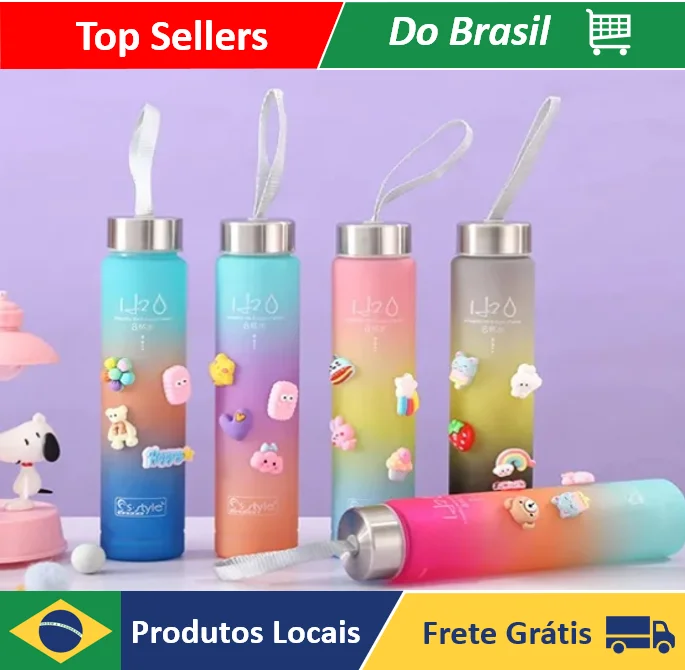 Garrafa 300ml de Água Motivacional em português Squeeze Capacidade