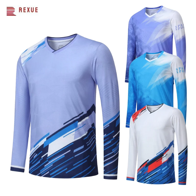 Autumn Men Women Badminton Long Sleeve Tennis Uniform Tops Sports Table Tennis Jersey Quick Drying Couple Ping Pong T-shirts