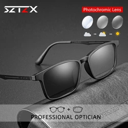 SZTZX Ultra-Light Rubber Pure Titanium Reading Glasses Blue Light Blocking Myopia Hyperopia Optical Glasses Prescription Eyewear