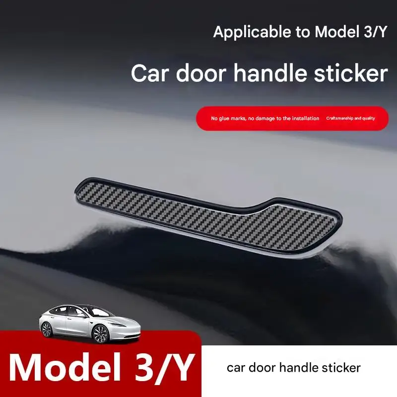 1 Set Suitable for Tesla Updated Model 3Y Door Handle Protective Film, Scratch Resistant TPU Transparent Protective Film