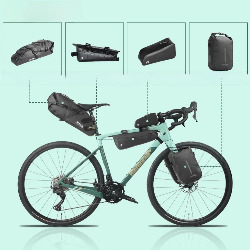 AliExpress Rhinowalk Bicycle Bag Waterproof Set 1.2L-13L Bike Fork Bag Top Tube Bag Tail Bag Triangle Frame Bag Bikepacking Cycling Bag
