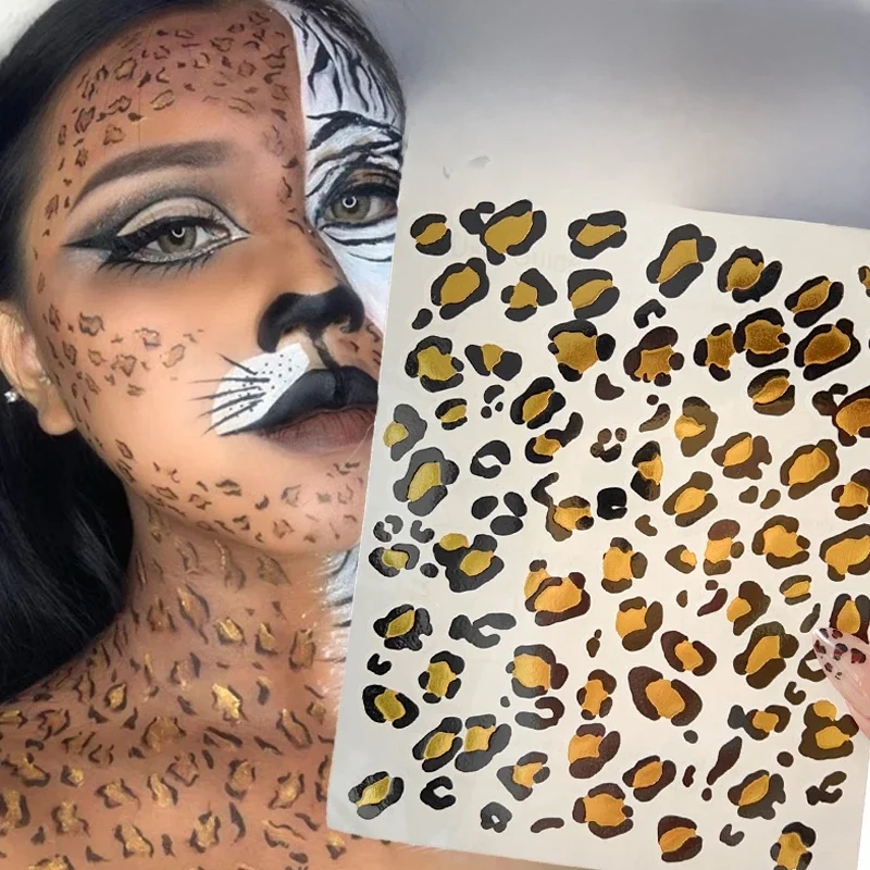 Leopard Print Temporary Tattoo Sticker Waterproof Disposable Tattoo Sticker Face Body Retro Water Transfer Fake Tattoos Decals — zdjęcie 2