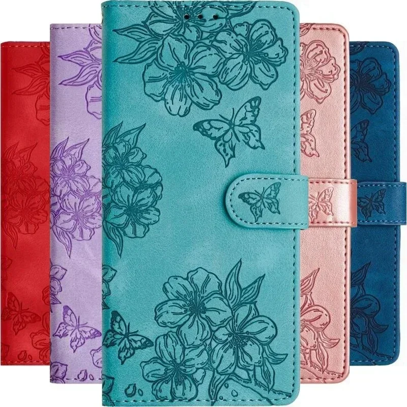 Jolie coque papillon cerise pour Samsung Galaxy A13 A14 A15 A16 A20 A20E A21S A22 A23 A24 A25 A26 A30 A30S A32 5G # OGA