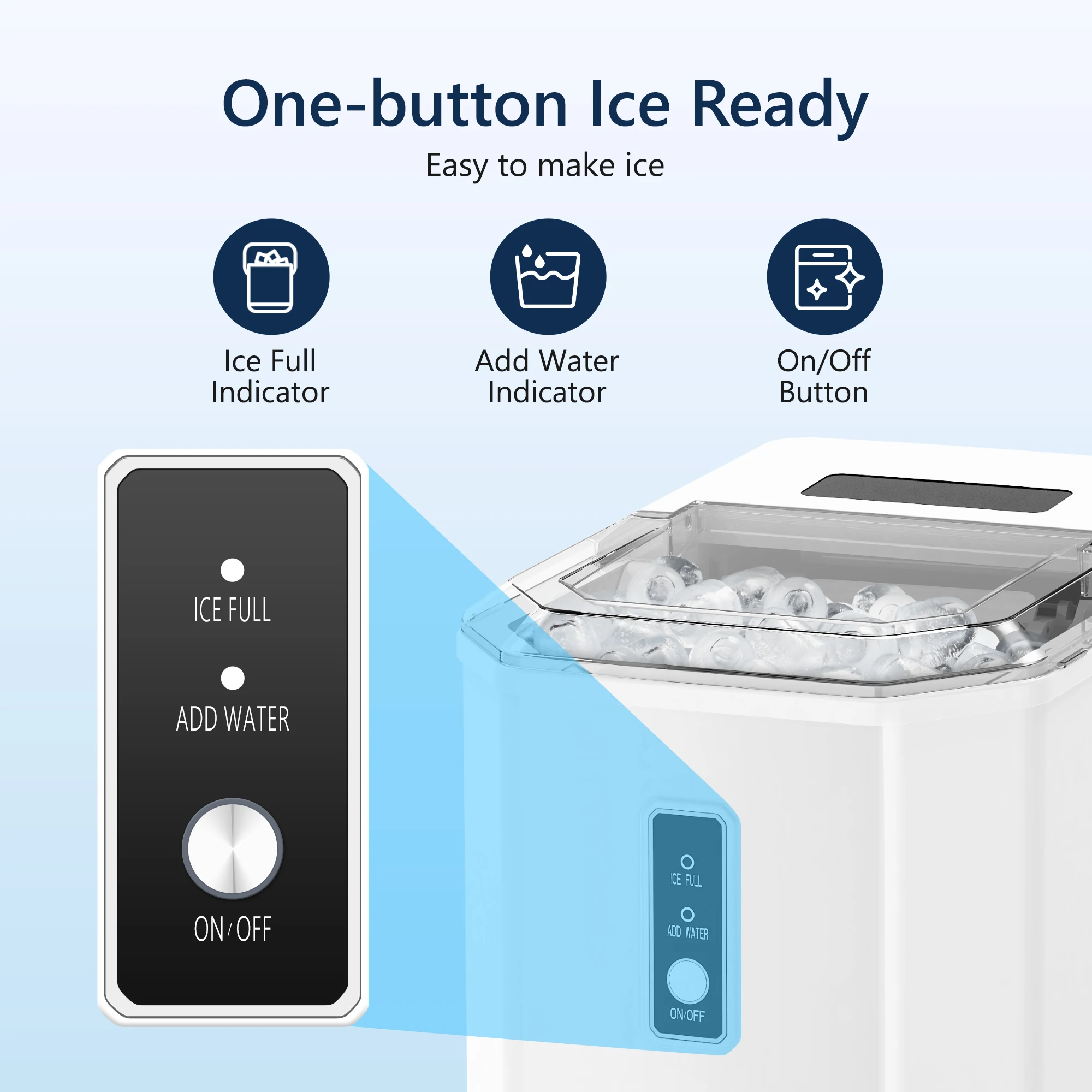 Simzlife Portable Ice Maker Machine 26 lbs/Day 9 Cubes Ice in 6 Mins With Ice Scoop&Basket for Home/Kitchen/Office/RV.