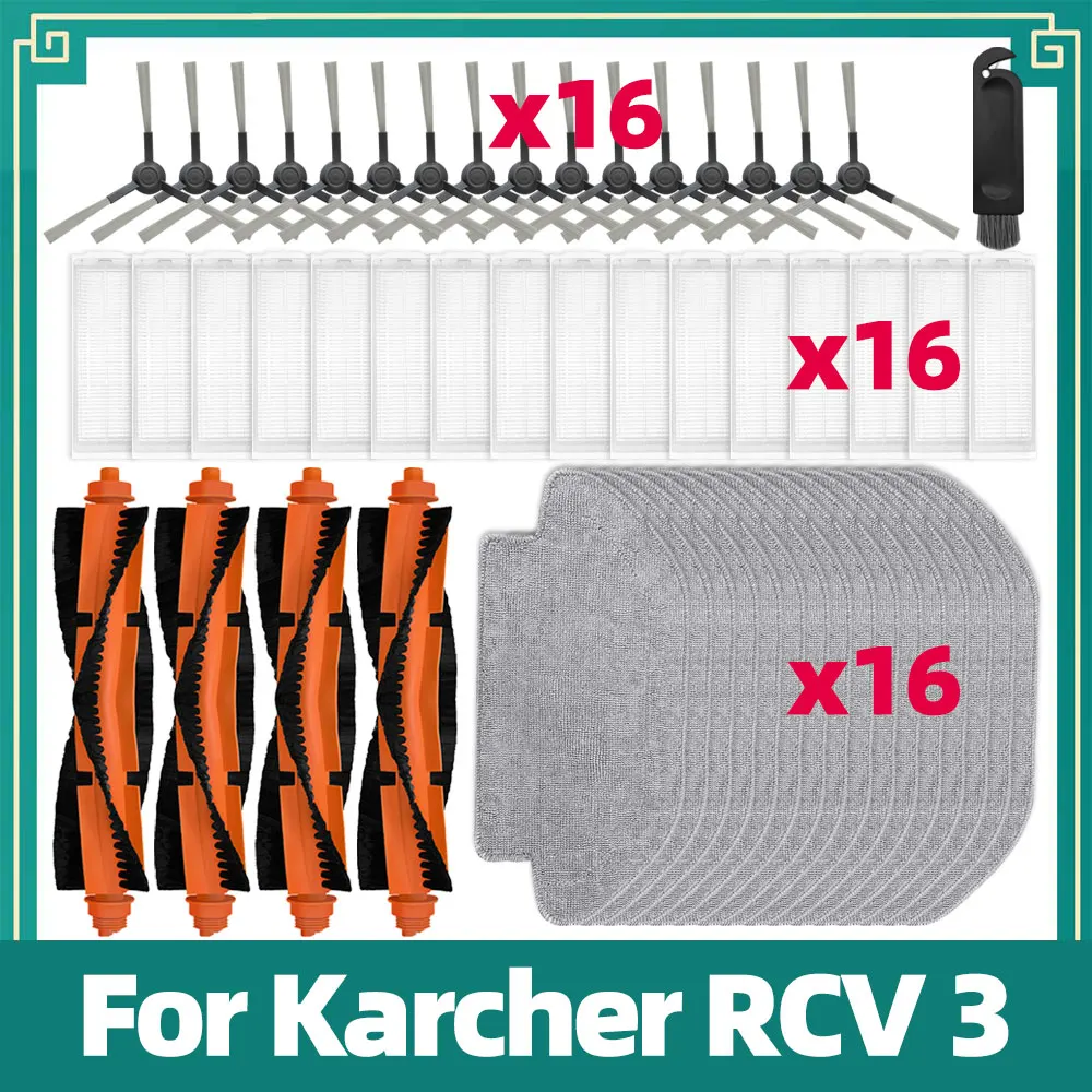 Accessories For Karcher RCV 3 Robot Vacuum Cleaner Spare Parts Main Side Brush Hepa Filter Mop Cloth