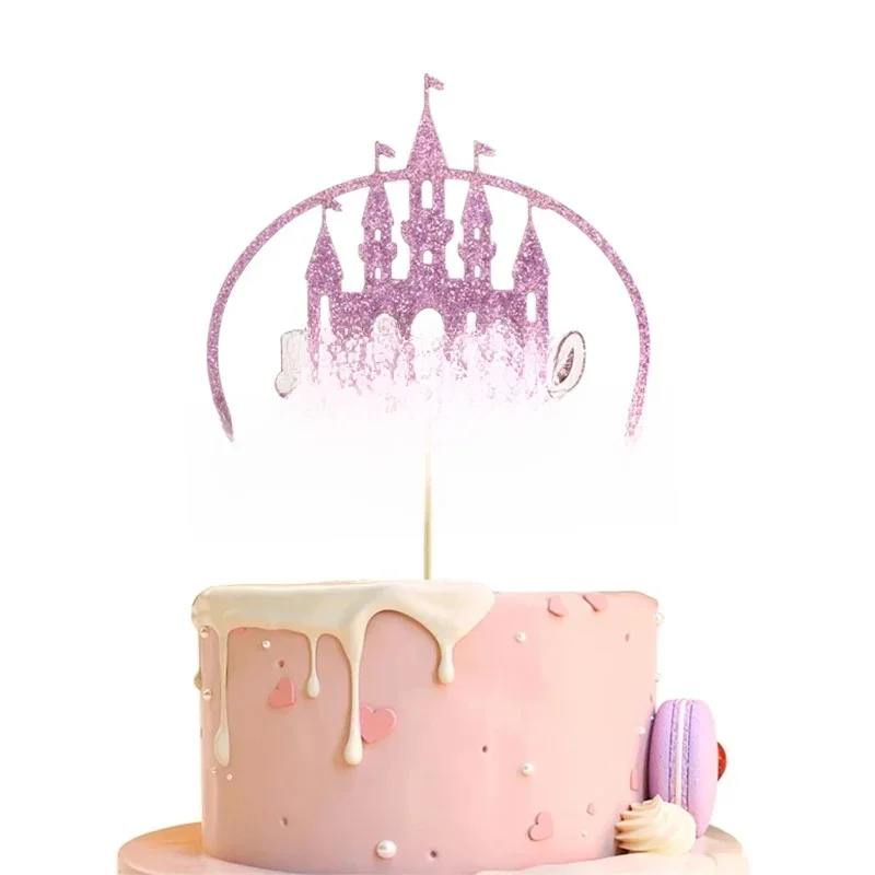 Décoration de gâteau de château, décorations de fête d'anniversaire sur le thème du château, décor de fête d'anniversaire de château de princesse, anniversaire de réception-cadeau pour bébé de