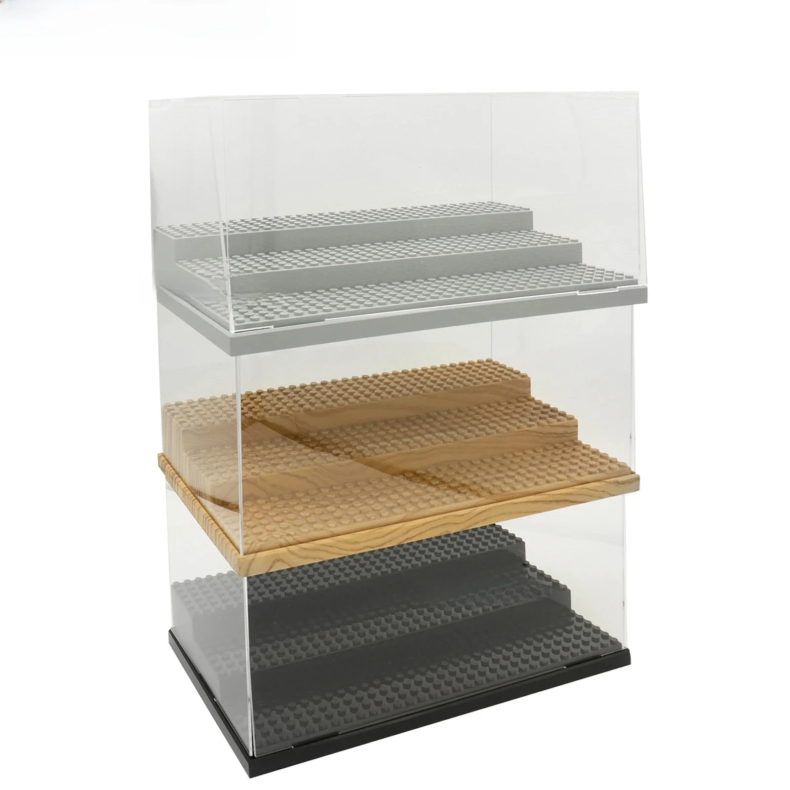Stapelbare, stofdichte acryl displaybox opbergkoffer voor bouwstenen, stadsfiguren en speelgoedautomodels voor verzamelaars. - afbeelding 2