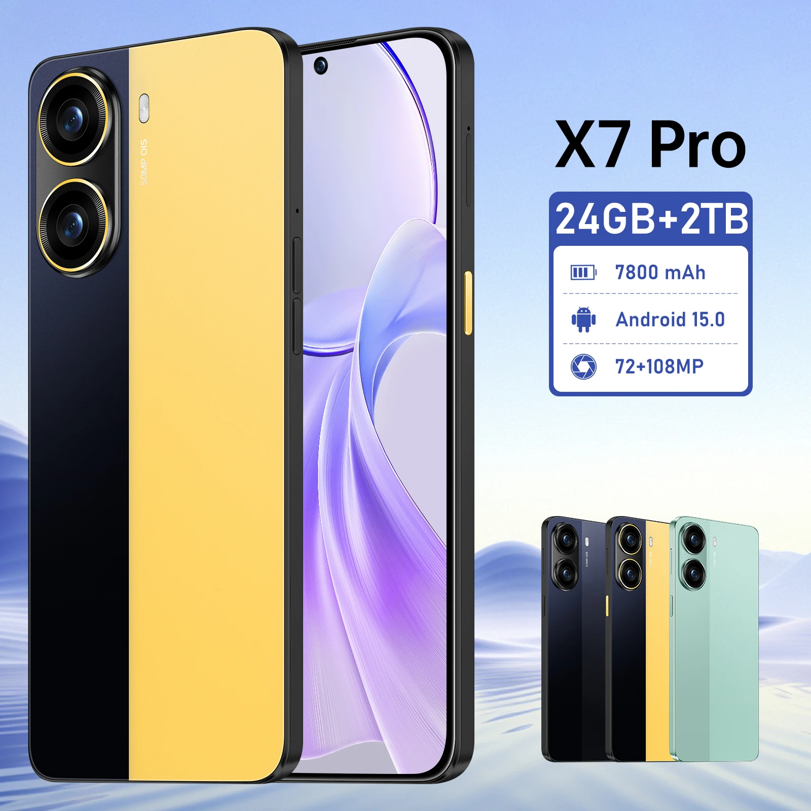 

The phone case is used for 2026 HOT X7 Pro NEW 7.3HD Global Edition Original Smart Dual Card 7800mAh Battery