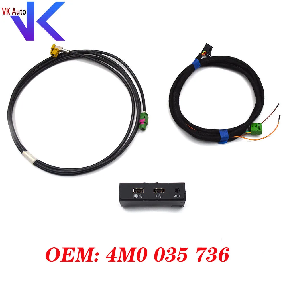 For VW Audi A4 B9 A5 B9 Q5 8W MIB 2 CarPlay MDI USB AUX IN Plug Cable 8W0 035 736 8W0035736 4M0 035 736 4M0 035 736