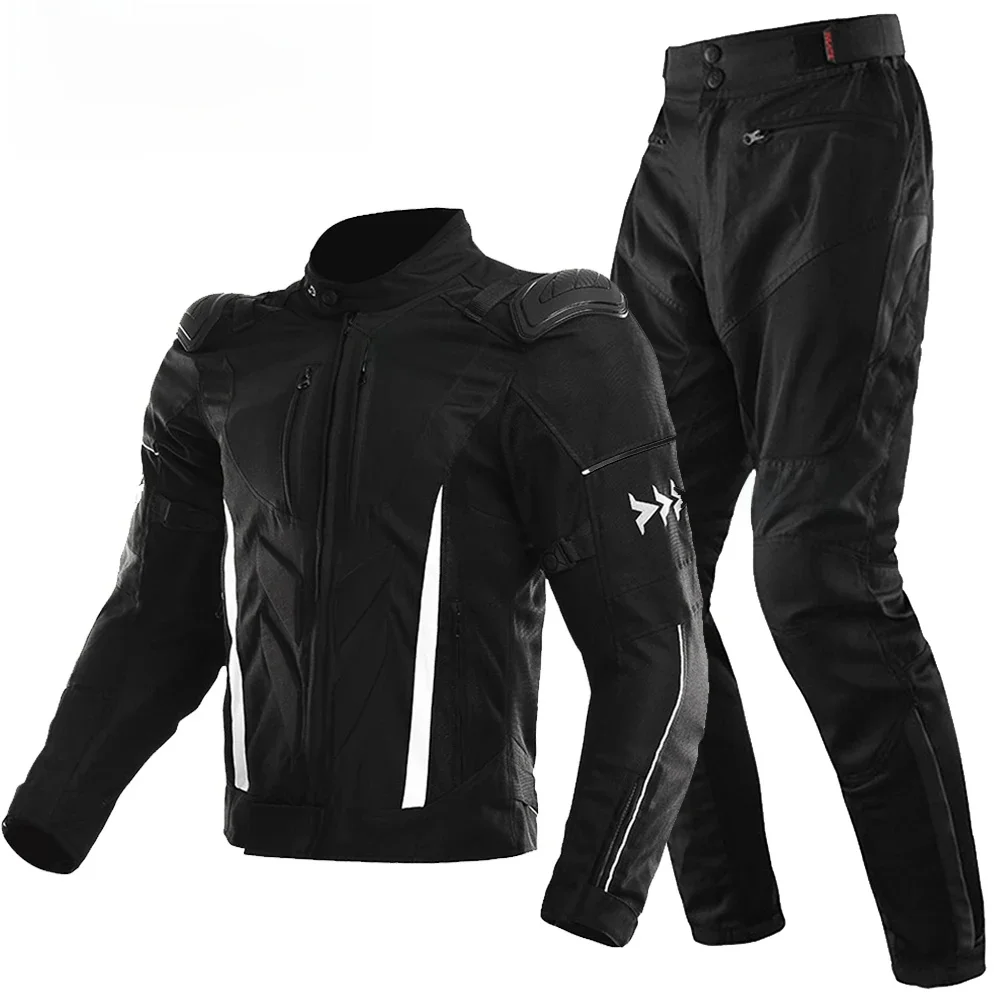 Zomer motorjas broek pak ademende beschermende rijuitrusting voor mannen vrouwen mesh anti-val set voor straat stedelijke fietsen - afbeelding 2