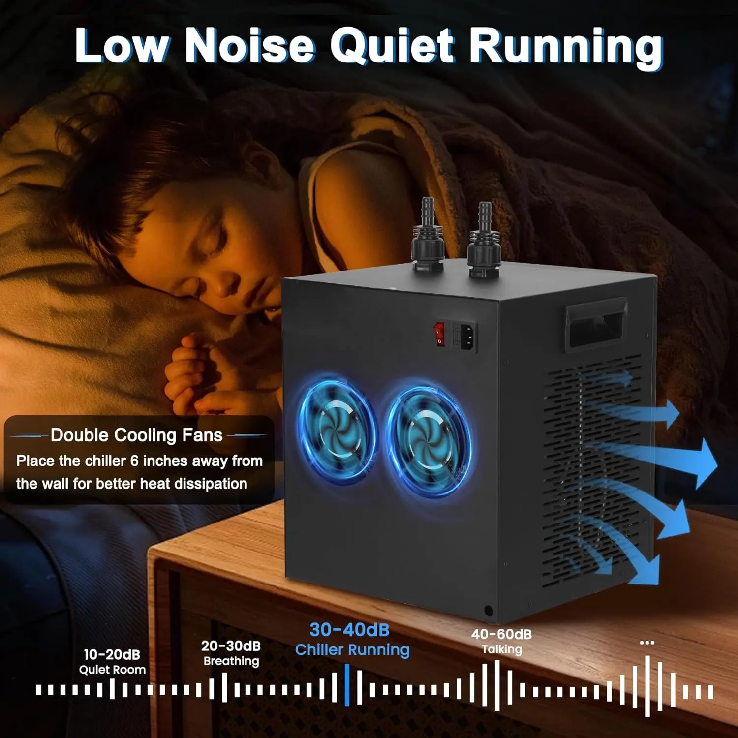 refrigeratore per acquario 79 Gal 1/3 HP refrigeratore d'acqua sistema di raffreddamento idroponico refrigeratore per acquario con vasca da bagno per ghiaccio per atleti