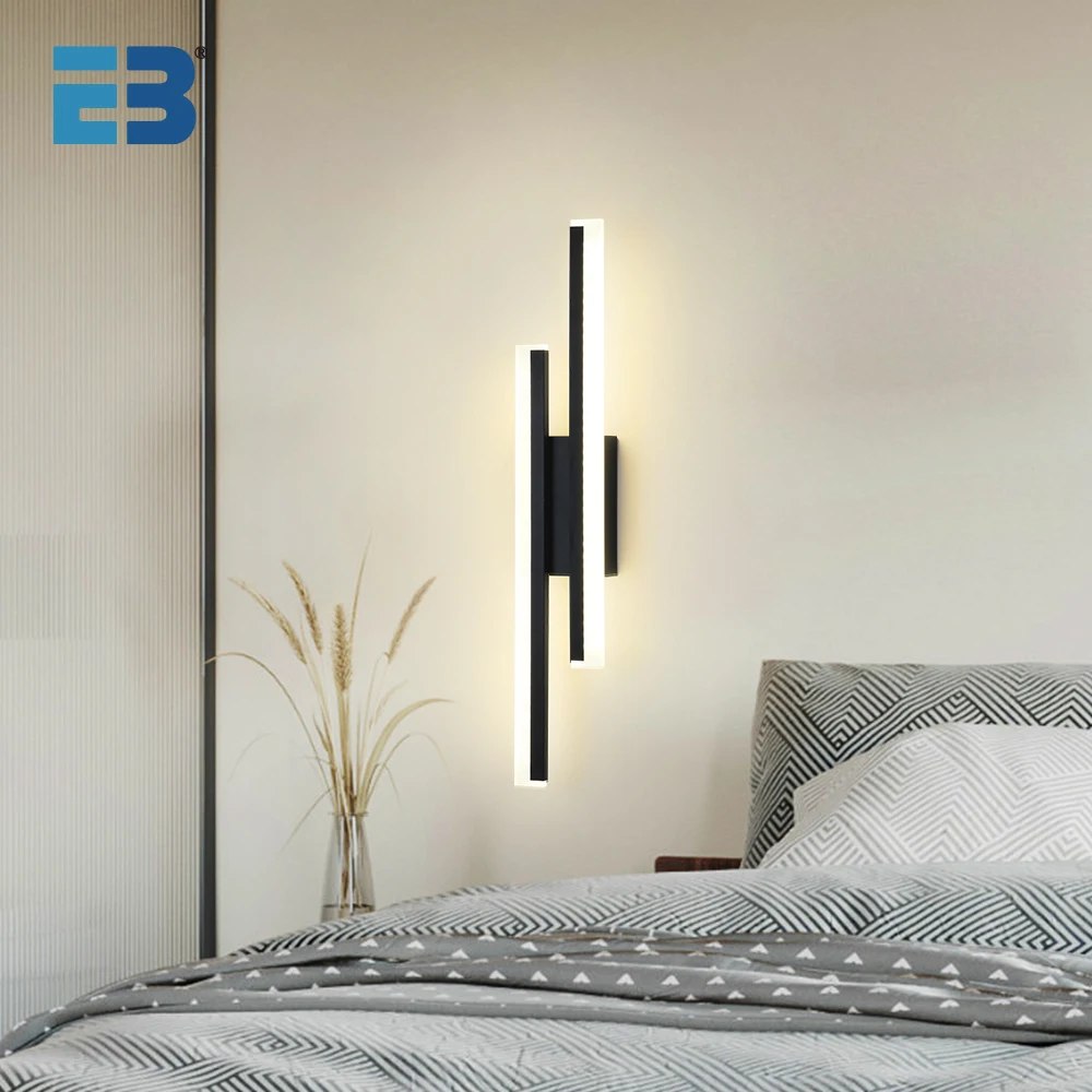 

Led Wall Lamp Morden 50CM AC85-265V Black Aluminum Wall Light Fixtures Bedroom Bedside Living Room Sconces Indoor Wall Light