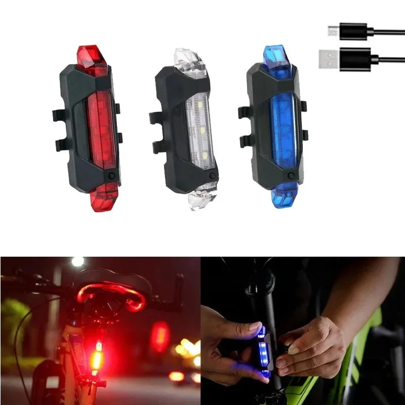 AliExpress OIMG USB Rechargeable Waterproof Mountain Bike Lamp Warning Cycling Taillight Bike LED Headlight Tail