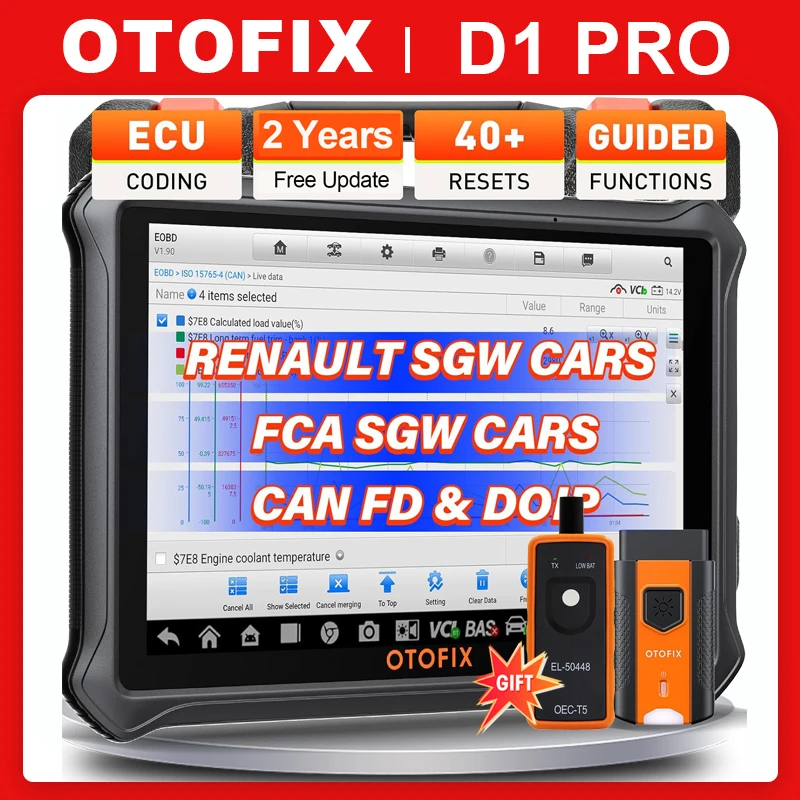 OTOFIX D1 PRO Car Diagnostic Scanner ECU Coding OBD2 Scanner BiDirectional Control Automotive Scan Tool CANFD DOIP 2-Year Update